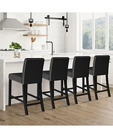 The Pop Home Set of 4 Dining Chairs with Nailhead Trim,Upholstered for Kitchen or Room-The