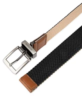 Tommy Hilfiger Men's Two-in-One Reversible Fully Adjustable Stretch Casual Cord Belt