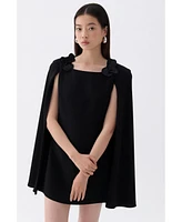Nocturne Women's Cape Sleeve Mini Dress