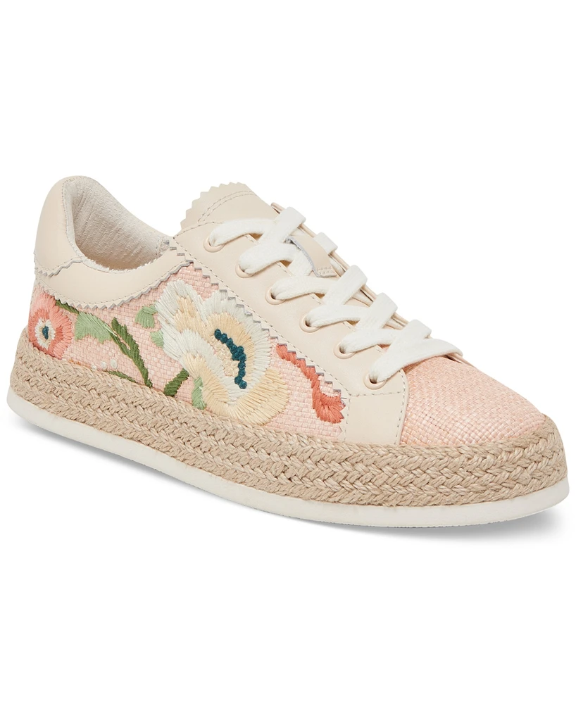 Dolce Vita Women's Azalia Floral Crochet Espadrille Lace-Up Sneakers