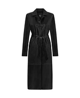 Nocturne Women's Belted Faux Leather Trench Coat