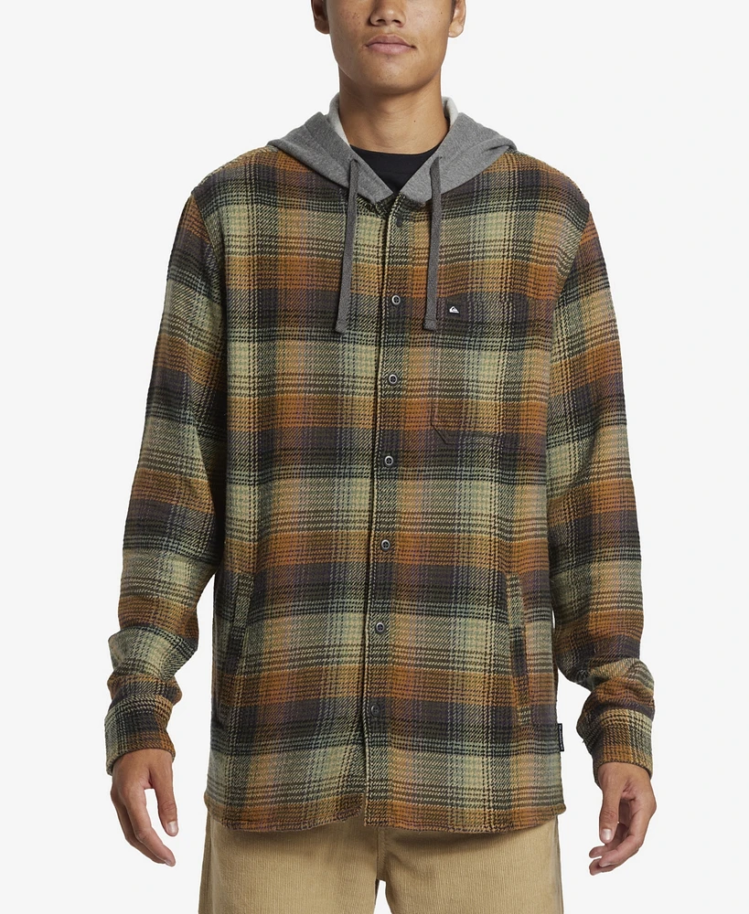 Quiksilver Men's Sandbar Hooded Flannel Long Sleeve Shirt