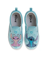 Disney Little and Big Kids Stitch Angel Girls' Slip On Low Top Canvas Sneakers