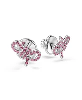 Swarovski Lifelong Bow Rhodium Plated Stud Earrings