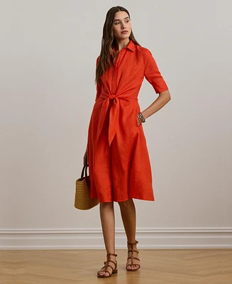 Lauren Ralph Women's Linen Shirtdress