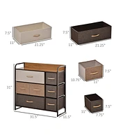 Homcom 7-Drawer Dresser, 3-Tier Tower Unit with Steel Frame