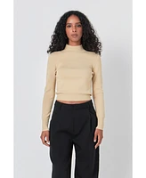 endless rose Women's Lurex Knit Crop Top