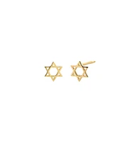 Solid Mini Star of David Stud Earring 14K