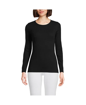 Lands' End Petite Long Sleeve Micro Rib T-Shirt