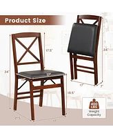 Gouun Set of 2 Folding Dining Chairs with 400 Lbs Capacity