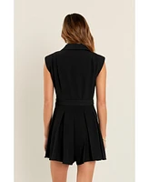 English Factory Women's Pleated Romper