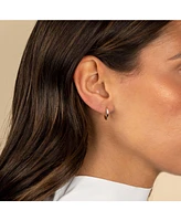 Pave Cz Accented Huggie Earring 14K