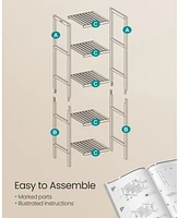 Slickblue 5-Tier Bathroom Shelf and Standing Kitchen Rack for Storage and Organization