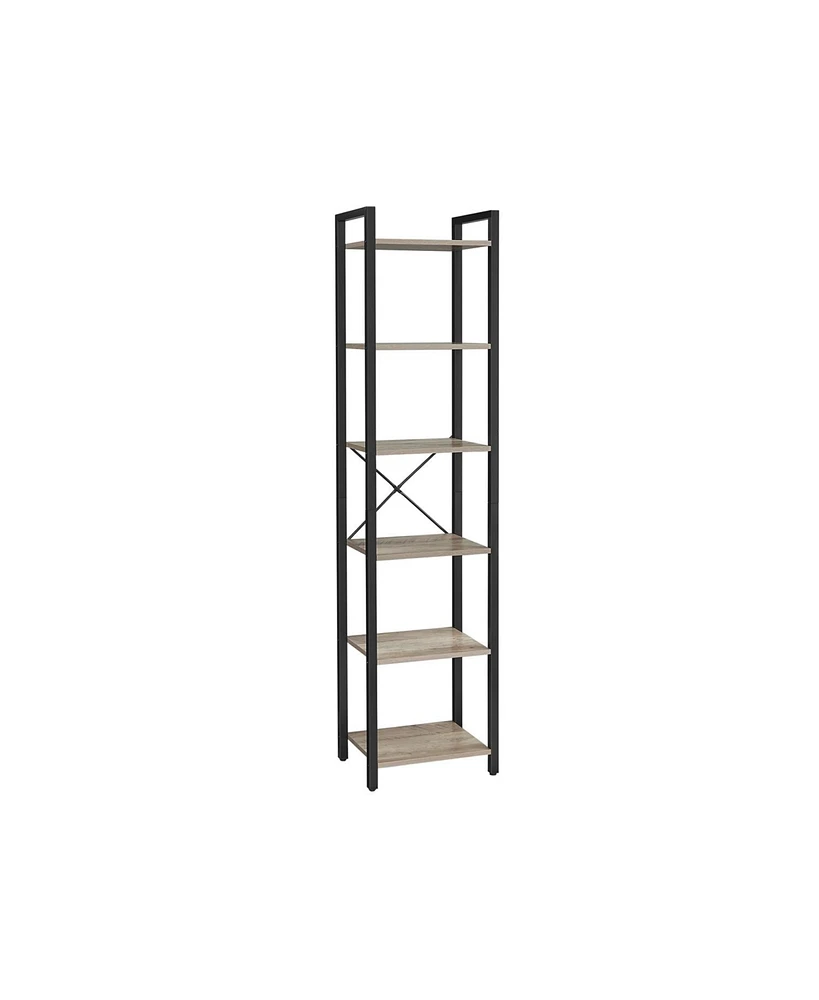 Slickblue Narrow 5-Tier Bookshelf, Small Multi-Tier Bookcase for Living Room & Bedroom