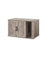 Slickblue Modern Litter Box Enclosure with Front Entry, Hidden Cat Furniture