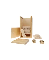 We Games Wooden Blocks Stacking Tower Game with Wooden Box, Short, 27 Blocks