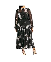 City Chic Plus Amira Print Maxi Dress