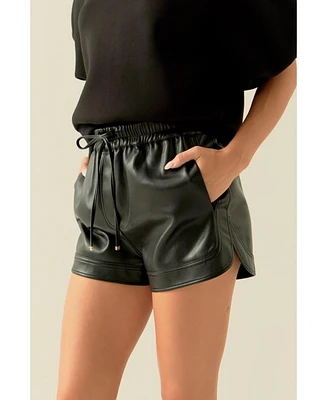 Grey Lab Women's Leather Shorts