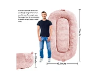 gaomon Human Size Dog Bed for Adult People, 71"x43.3"x10" Large Dog Bed for Men and Women, Washable Giant Dog Bed for Pets and Kids, Anti Slip Human D