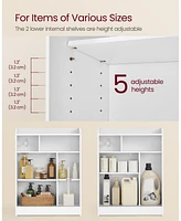 Slickblue Slim Bathroom Storage Cabinet with Toilet Paper Holder & Brush Compartment for Compact Bathrooms