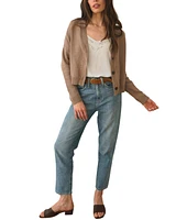 Paneros Clothing Women's Cotton Diana Crop Cardigan Mocha