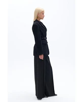 Nocturne Women's Self-Belted Double Breasted Jacket