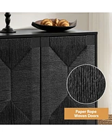 Hulala Home Varasso Transitional 30"Tall 2-Door Accent Cabinet with Adjustable Shelves