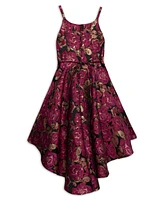 Speechless Big Girls Embroidered Waist with High Low Floral Dress