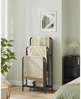 Slickblue Freestanding Towel Rack, 3-Tier Blanket Holder with Storage Shelf for Organization