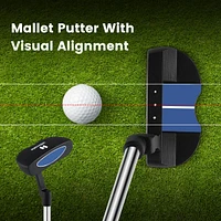 Gymax 31'' Portable Junior Complete Golf Club Set for Kid Age 8+ Set of 5