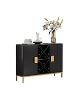 Kings Brand Furniture Grant Buffet Bar Cabinet (X-Design Wine Storage)