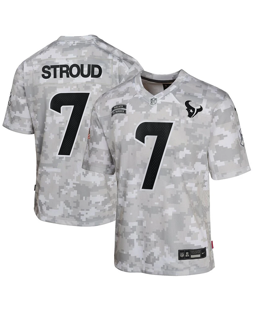 Nike Big Boys and Girls C.j. Stroud Arctic Camo Houston Texans 2024 Salute to Service Game Jersey