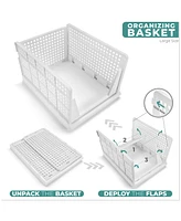 Sorbus Tier Open Front Plastic Stackable Baskets Stand - for closets, bedrooms, bathrooms