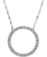 Diamond Circle Pendant Necklace (1/10 ct. t.w.) in 10k White Gold