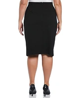 Rafaella Plus Ponte Asymmetrical Wrap Skirt