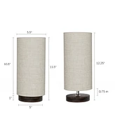 Lavish Home 12.25" Modern Led Cylinder Table Lamp