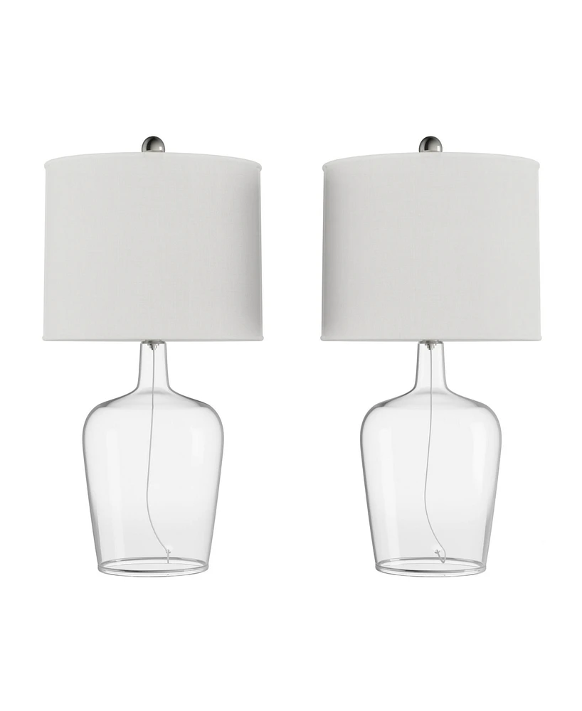 Lavish Home 26" Glass Cloche Table Lamp Set