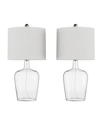 Lavish Home 26" Glass Cloche Table Lamp Set