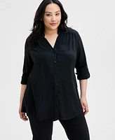 I.n.c. International Concepts Plus Side-Slit Top, Created for Macy's