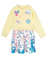 Sparkle & Shine Little Girls Sequin Bubble Skirt with Sweatshirt, 2-Piece Set