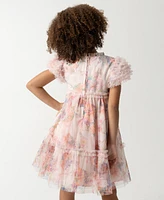 Rare Editions Little Girls Floral Mesh with Sequin Bodice Dress