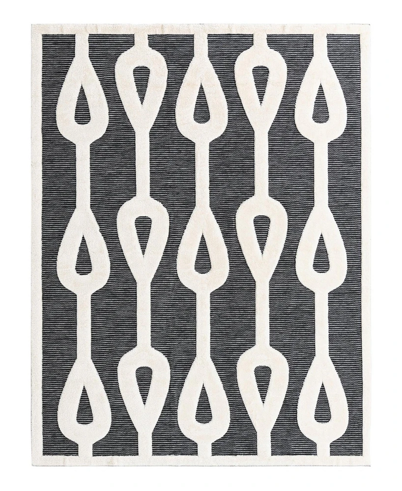 Bayshore Home Textured Tones Drops 7'10"x10' Area Rug