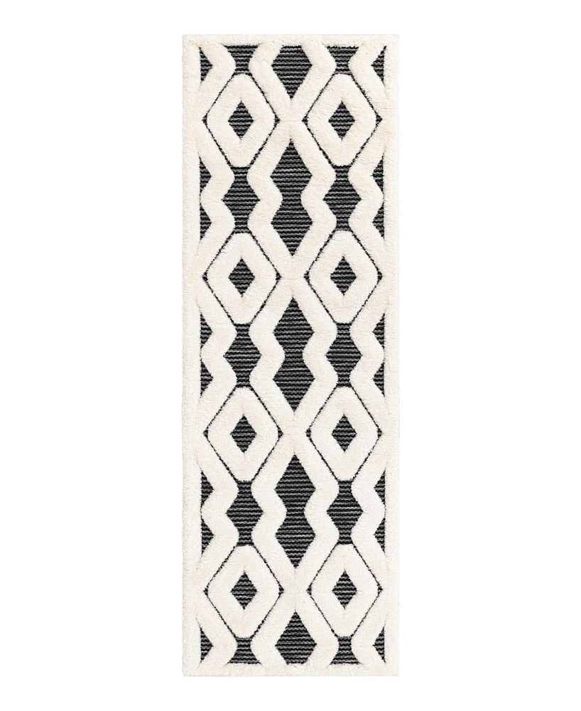 Bayshore Home Textured Tones Trellis 2'x6'1" Runner Area Rug