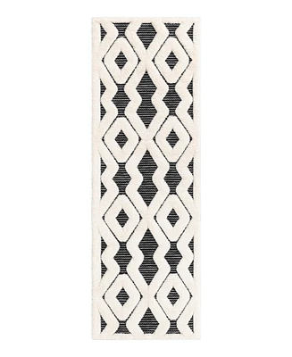 Bayshore Home Textured Tones Trellis 2'x6'1" Runner Area Rug