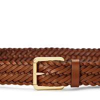 Lauren Ralph Braided Vachetta Leather Belt