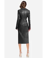 ONE33 Social Women's The Mary Twist Faux Leather Cocktail Dress