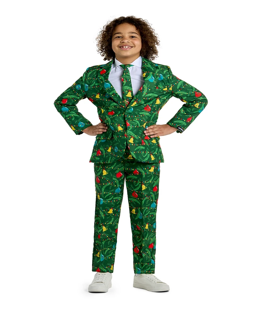 Suitmeister Big Boys Christmas Tree Light Up Suit Including Blazer, Pants and Clip-On-Tie