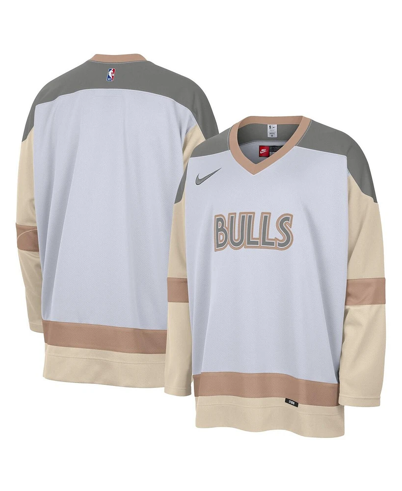 Nike Men's White Chicago Bulls 2024/25 City Edition Courtside Heavyweight Hockey Jersey