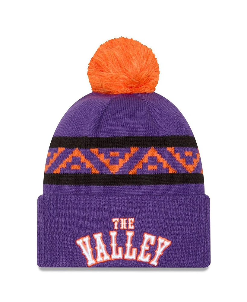 New Era Men's Purple Phoenix Suns 2024/25 City Edition Cuffed Knit Hat with Pom