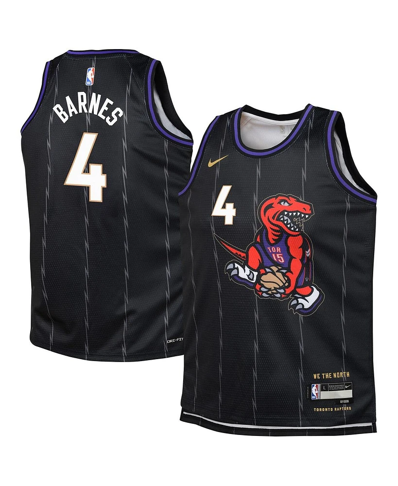 Nike Big Boys and Girls Scottie Barnes Black Toronto Raptors 2024/25 Swingman Player Jersey - City Edition